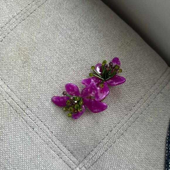 ZARA RESIN FLOWER EARRINGS - Picture 3 of 5